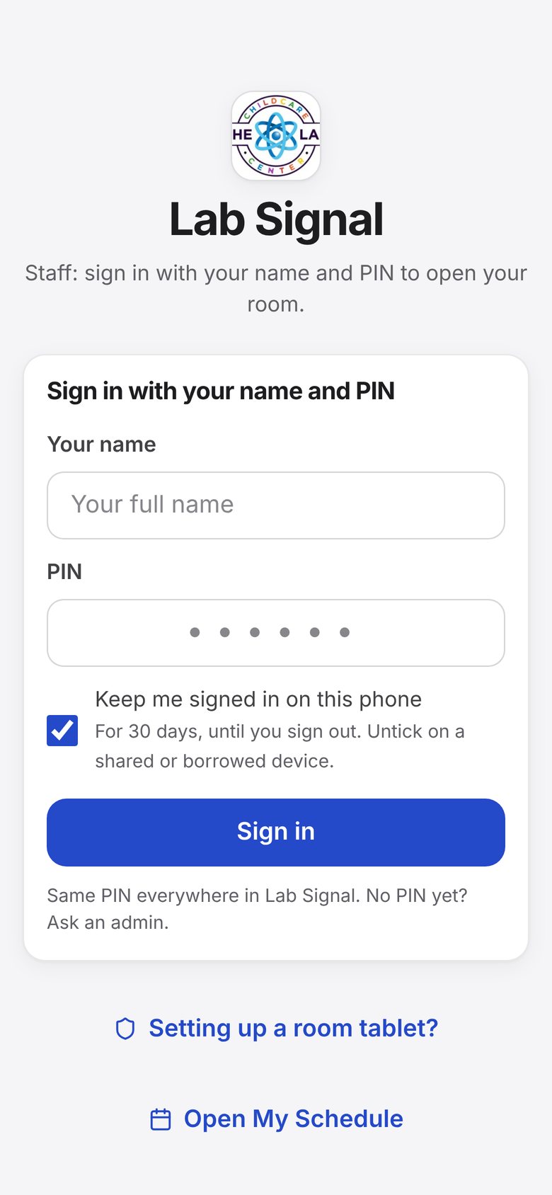 Screenshot of Lab Signal: Tap the link. On iPhone it opens in Safari. On Android it opens in Chrome.